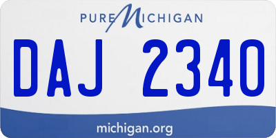 MI license plate DAJ2340
