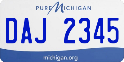 MI license plate DAJ2345