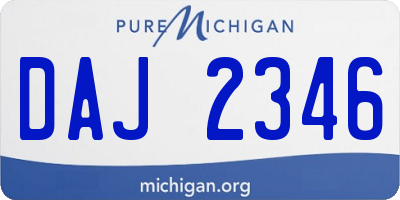 MI license plate DAJ2346