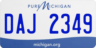 MI license plate DAJ2349