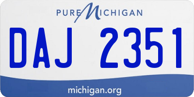 MI license plate DAJ2351