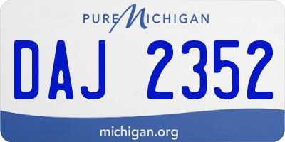 MI license plate DAJ2352