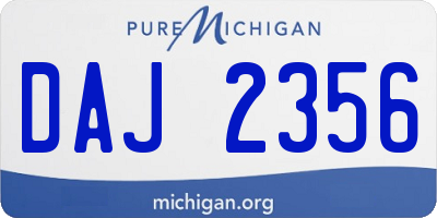 MI license plate DAJ2356
