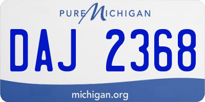 MI license plate DAJ2368