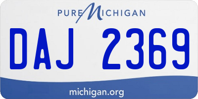 MI license plate DAJ2369