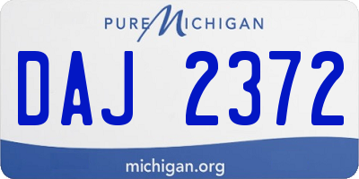 MI license plate DAJ2372