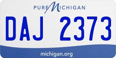 MI license plate DAJ2373