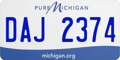 MI license plate DAJ2374