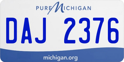 MI license plate DAJ2376
