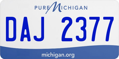 MI license plate DAJ2377
