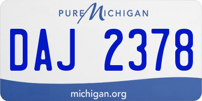 MI license plate DAJ2378