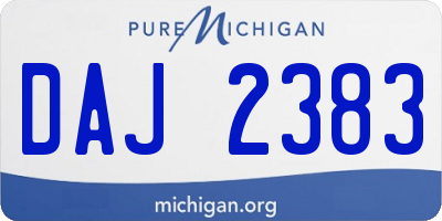 MI license plate DAJ2383