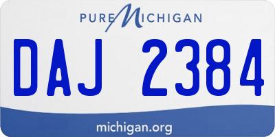 MI license plate DAJ2384