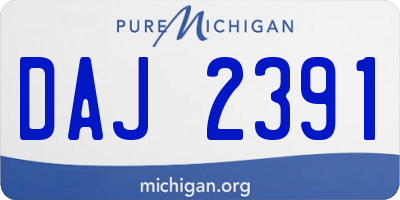 MI license plate DAJ2391