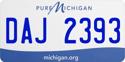 MI license plate DAJ2393