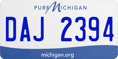 MI license plate DAJ2394