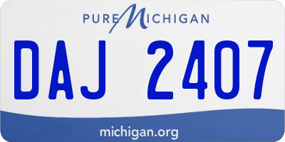 MI license plate DAJ2407