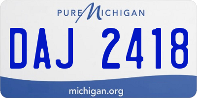 MI license plate DAJ2418