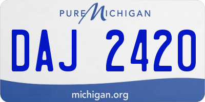 MI license plate DAJ2420