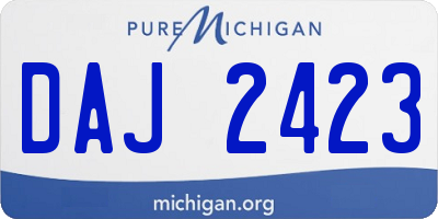 MI license plate DAJ2423