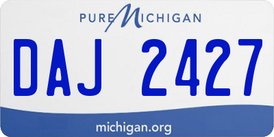 MI license plate DAJ2427