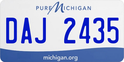 MI license plate DAJ2435