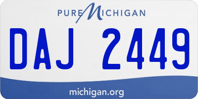 MI license plate DAJ2449