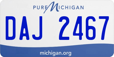 MI license plate DAJ2467