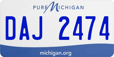 MI license plate DAJ2474