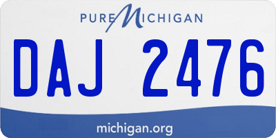 MI license plate DAJ2476