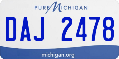 MI license plate DAJ2478