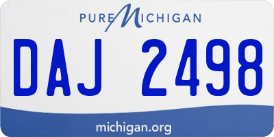MI license plate DAJ2498