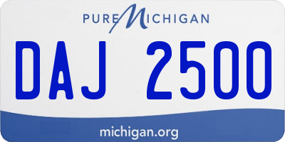 MI license plate DAJ2500