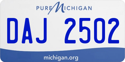 MI license plate DAJ2502
