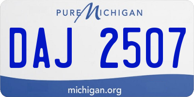 MI license plate DAJ2507