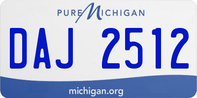 MI license plate DAJ2512