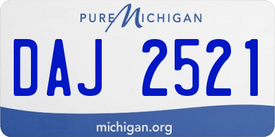 MI license plate DAJ2521