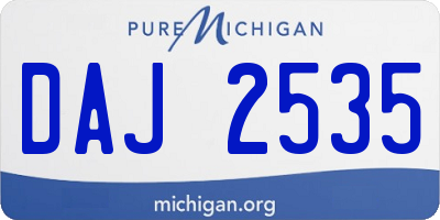 MI license plate DAJ2535