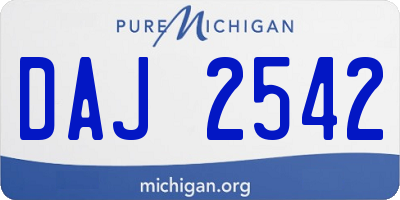 MI license plate DAJ2542