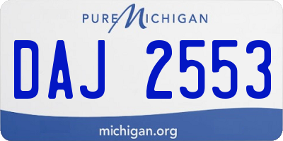 MI license plate DAJ2553