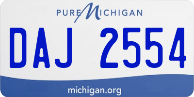 MI license plate DAJ2554
