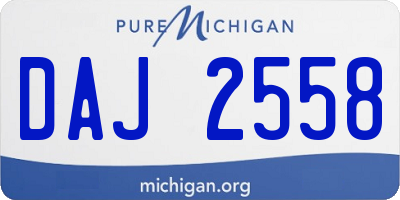 MI license plate DAJ2558