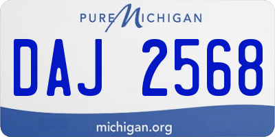 MI license plate DAJ2568
