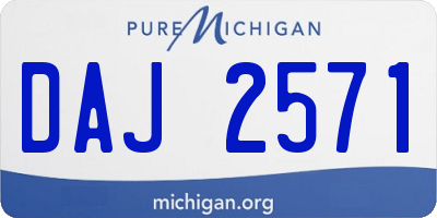 MI license plate DAJ2571