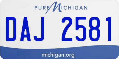 MI license plate DAJ2581
