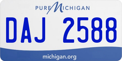 MI license plate DAJ2588