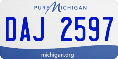 MI license plate DAJ2597