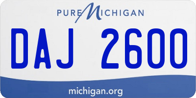 MI license plate DAJ2600