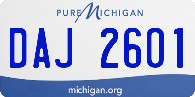 MI license plate DAJ2601