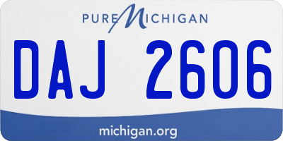 MI license plate DAJ2606